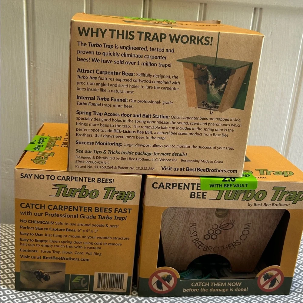 Carpenter Bee Turbo Trap Best Bee Brothers - NO Chemicals - 3 Pack NEW! - Picture 1 of 6